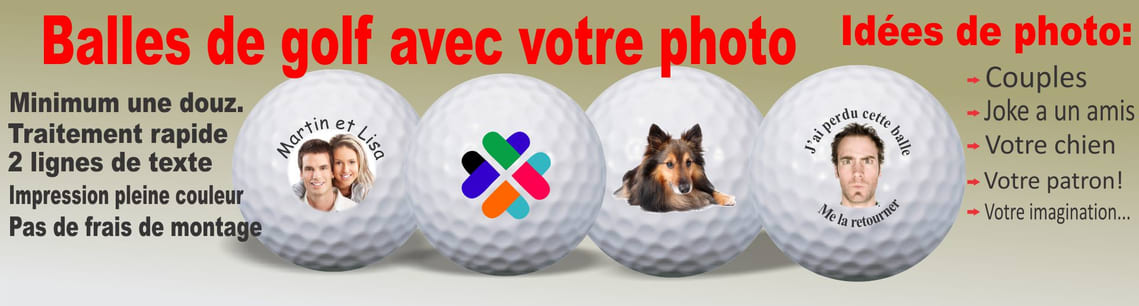 balles de golf avec photo